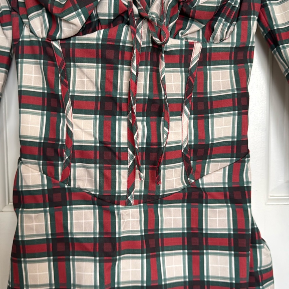 House of CB Malika Red Tartan Corset Mini Dress Women’s Size Medium - Picture 8 of 16